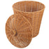 VICASKY Wicker Storage Basket with Lid, Dirty Clothes Container, Rattan Waste Basket, Bedroom Trash Can