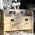 Ikee Design 2 Piece Wooden Utensil Caddy Set - Includes Free Salt Pepper Shaker, Oak Color Silverware Holder for Kitchen