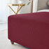 ANWUCHEN Stretch Knitted Jacquard Ottoman Cover - Soft Slipcover for Square Storage Ottoman - Thick Foot Stool Cover