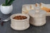 5 2 Radicaln Handmade Marble Brown Dual Salt Cellar & Brown Sugar Keeper Each Herb Jar Salt Dish Kitchen Accesorries