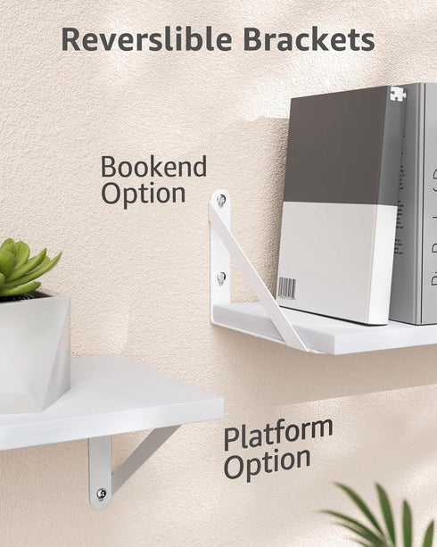 COCOYA 7.3" Set 3, Wall Shelves Deep of Solid Paulownia Wood Wider Longer Sturdy Easy to Install Wall Mounted