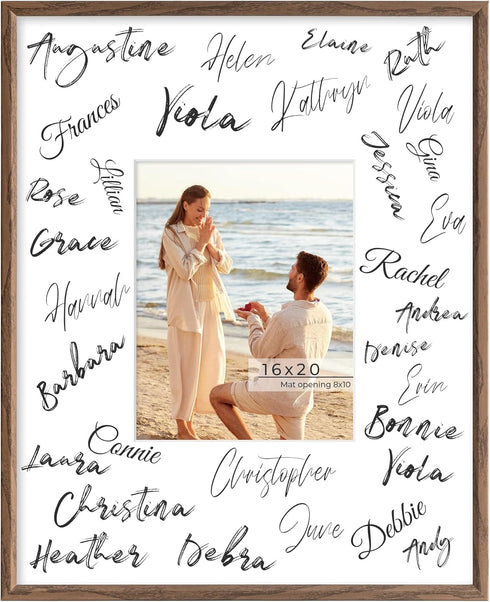 Axeman 16x20 Signature Picture Frame with 8x10 White Mat Wedding Guest Book