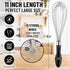 Zulay 11-Inch Stainless Steel Whisk - Balloon Whisk Kitchen Tool With Soft Silicone Handle - Thick Durable Wired Whisk Utensil For Blending, Beating, Whisking, Frothing, Stirring & More (Black) by Zulay Kitchen