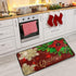 Christmas Kitchen Rugs Red Poinsettia Flower Non Slip Soft Mats, Anti Fatigue Bath Rug Runner Doormats for Home Decor