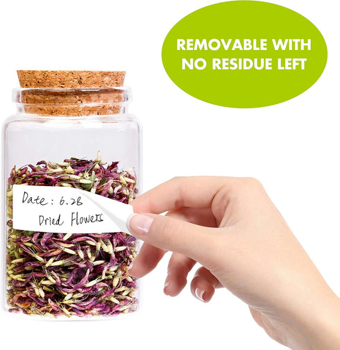 1000 Removable Blank Freezer Labels, Water Oil Resistant for Food Containers, 1 x 3 Each