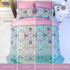 Set, 5 Set DHSFKBE Twin Comforter Piece Bed in a Bag, Boho Aqua and Lilac Damask Medallion Print Comforter with Sheets