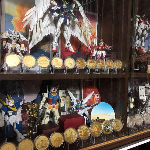 Acrylic Card Stands, Mini Coin Display Easel Holders for Coins, Pocket Watches, and Challenge Medals (Clear, 30 Pieces)