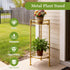Decivems 2 Tier Metal Plant Stand, Sturdy Heavy Duty Adjustable Two Tier Flower Pot Holder for Indoor Outdoor, Small