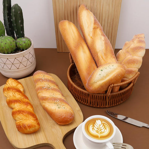 6 Gresorth Pcs Artificial Bread Decoration Fake Baguette Food Model Simulation French Loaf Display Realistic Dessert