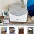 24 Inch Round Small Tablecloth Cotton Linen Grey Lattice Dust-Proof Washable Doily Boho Farmhouse Decorator Table Cover