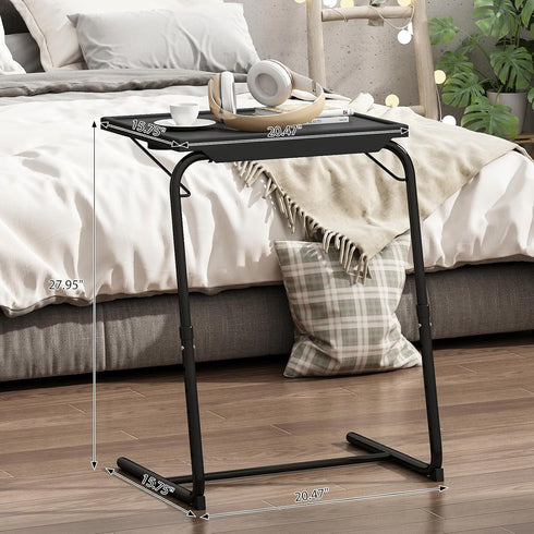 6 3 JAXPETY TV Tray, Folding TV Tray with Cup Holder, Adjustable TV Desk with Height Adjustments and Angle, Couch Table