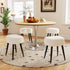 17.7in Teddy Velvet Vanity Stool, Upholstered Makeup Chair with Sturdy Metal Legs, Soft Padded Ottoman Footrest, Modern