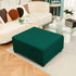 OBCREAT Ottoman Covers, Stretch Jacquard Ottoman Slipcover Soft Thick Folding Storage Cover Rectangle Footrest Stool