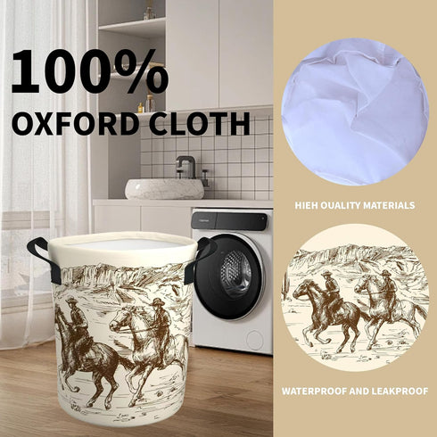YUXINZHE 17.7x13.7 Inch Western Cowboy Laundry Basket Gifts for Boys, Boys' Room Decor Baby Nursery Hamper Western Room
