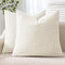 ANRODUO Pack of 2 Textured Boucle Throw Pillow Covers Soft White Decorative