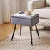 4 15.7" 11.8" 18.1" YD-SMS137G Aibiju Vanity Stool Chair Teddy Velvet with Storage, Grey Ottoman with Storage, Furry