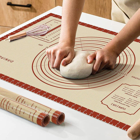 Extra Thick Silicone Baking Mat with Measurements, 26x16 Inch Non-slip and Reusable for Cookies, Bread, Pastry
