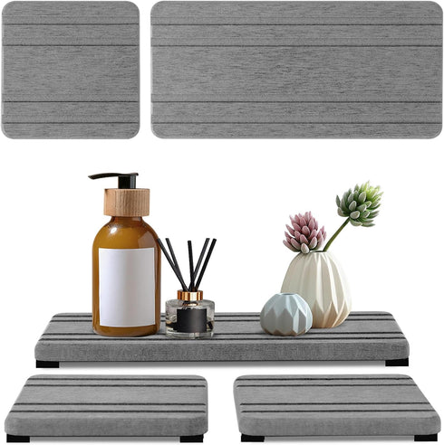 Lyxel 3PCS Water Absorbing Stone Tray, DryingNeat Diatomite Stone Sink Tray, Instant Dry