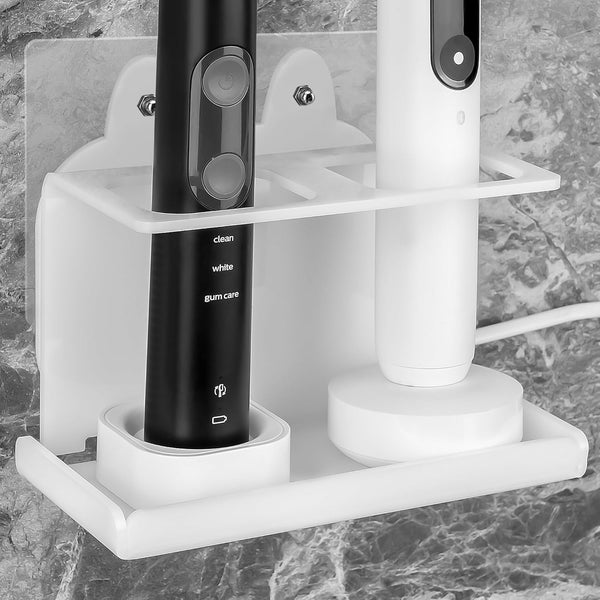 LUEXBOX Electric Toothbrush Holder Wall Mounted, Electric Toothbrush Cord Organizer Holds 2 Chargers,