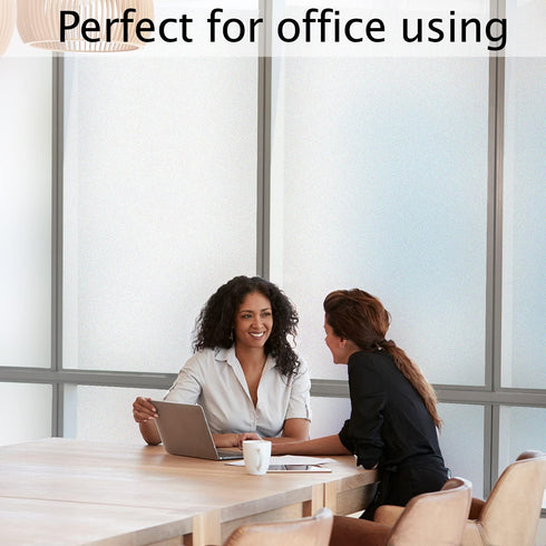 HIDBEA Frosted Window Privacy Film, Heat Control UV Blocking, Static Cling Non-Adhesive Door Coverings for Home