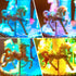 Elegant Blue Carousel Music Box,Handcrafted Rotating Horses & Floral Details Musical Figurine