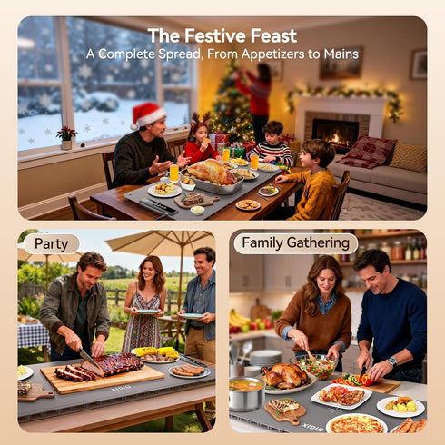 36"x16", 4 3 Settings DIGIX Food Warming Mat Extra Large, XXL Warming Mat For Food, Food Warmer Chafing Dishes