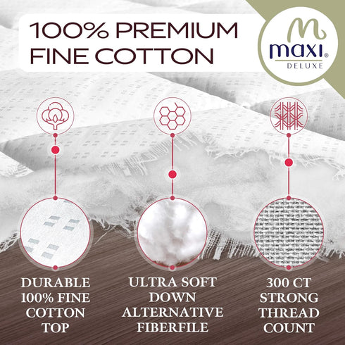 Maxi California King Mattress Pad - Luxurious Cotton Sateen Mattress Protector - Soft, Comfortable, and Breatheable
