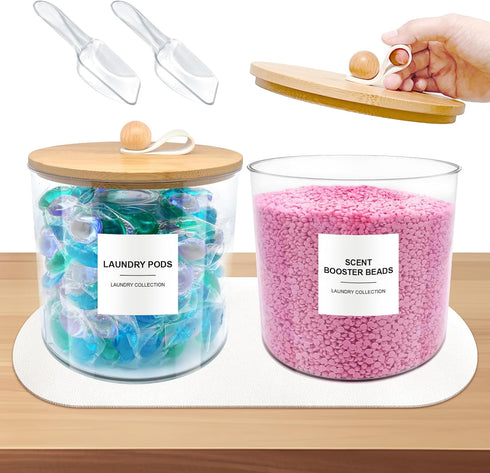 2 Pack Laundry Pods Container,Laundry Room Organization and Storage Jars,Laundry Detergent Container