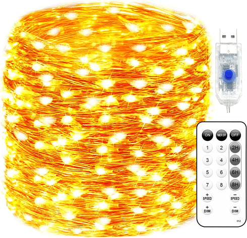 Fairy Lights Plug in 66FT 200 LED USB Twinkle Lights for Bedroom