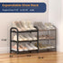 3 Closet, Closet, ENJOYBASICS Expandable Shoe Rack, Tier Adjustable Shoe Organizer Shelf for Black Metal Free Standing