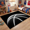 Boys Basketball Rug - Black Area Rug with Basketball Decor, 3'5' Playroom