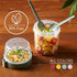 4 Pack 22 oz Crystalia On The Go Yogurt Parfait Cups with Lids & Spoon, Large Breakfast Plastic Bowls with Topping