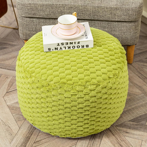 Asuprui Fur Ottoman Stool Unstuffed Footstool Cover Floor Pouf Foot Rest 20x20x12