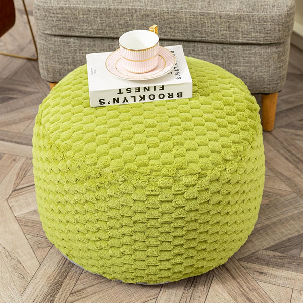 Asuprui Fur Ottoman Stool Unstuffed Footstool Cover Floor Pouf Foot Rest 20x20x12