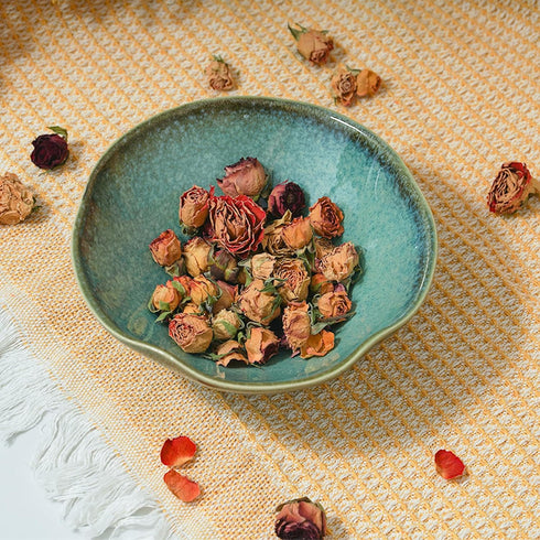 7.6'' Decorative Bowl Ceramic, Ruffle Catch All Key Bowls for Entryway Table, Coffee Table Bowl Decor, Handcrafted