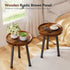 2-Pack (12.5"x18") Ekisemio Plant Stands Outdoor Indoor, Mid Century Side Tables with Walnut Finish & Raised Edge