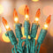 mimigogo Orange Halloween Tree Lights with Green Wire,13ft 50 Incandescent Bulb Waterproof Fairy