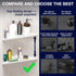 iReef way 14" Corner Shower Shelf for Inside Shower - Adhesive/Stick/Drill/No Drill - Floating Strong White Corner