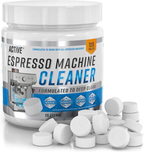 Espresso Machine Cleaning Tablets - 120 Tabs, Compatible with Breville Barista Express, Gaggia, Delonghi, Jura, Philips