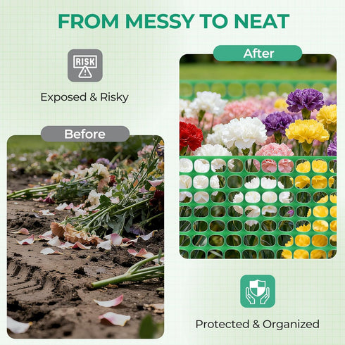 4'x100'/10.7LB Ohuhu Plastic Garden Fence Safety Fence, Reusable Netting Plastic Mesh Fence Roll, Temporary Fencing