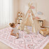 5x7 Pink Rug for Bedroom Girls, Washable Rug for Floral Nursery Decor, Cute Soft Low-Pile Non Slip Indoor Floor Carpet