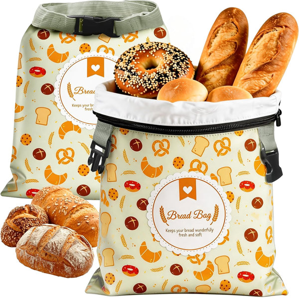 2 Pack Bread Bags for Homemade Sourdough, Reusable Sourdough Storage Bags, Fresh