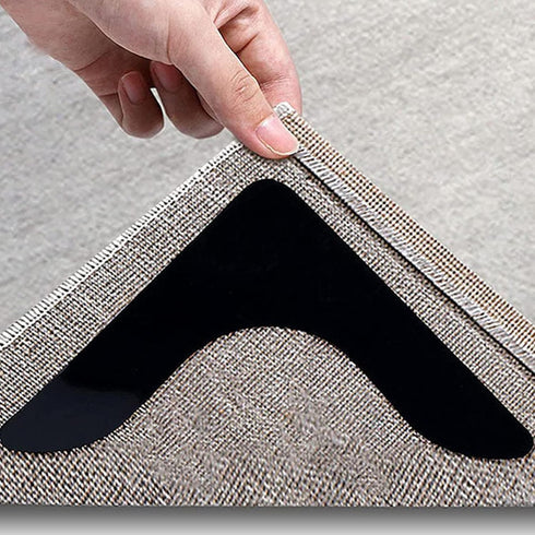 4 Pcs Anti-Slip Rug Grips, Double Sided Non-Slip Carpet Tape, Non Slip Rug Pads for Hardwood Floors and Tiles