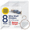White Wire Shelf Dividers for Closet Organization 8-Pack Sturdy and Easy Set-Up