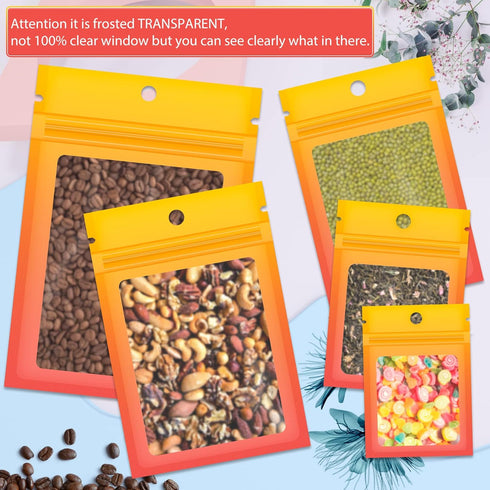 Funfery 100 Pieces Resealable Smell Proof Bags for Food Storage, Clear Mylar Bags for Small Business Packaging