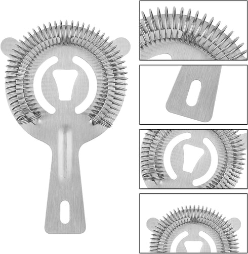 Tifanso 2PCS Cocktail Strainer Bar Tools, Stainless Steel Bartender Accessories with High Density Spring for Filtering