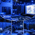 26FT 12+1 Bulbs, LAMPHOME Blue LED Outdoor String Lights, Patio Lights with Shatterproof Edison UL Waterproof