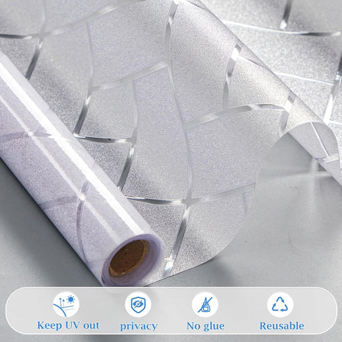 Coavas Non-Adhesive Frosted Glass Window Film & Privacy Film for Home & Office 23.6"x78.7" Easy DIY Installation