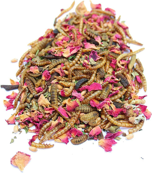 4 (4 (64 oz) Dried Mealworm and Herb Treat for Backyard Chickens, Healthy Backyard Chicken Feed and Supplies, BEE A