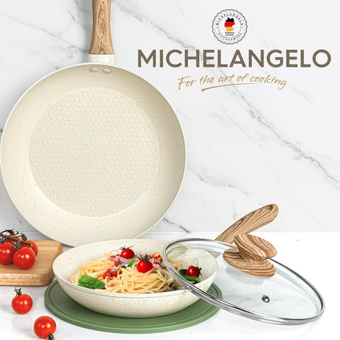 MICHELANGELO Frying Pan, 8 Inch with Nonstick Granite Coatings, Healthy & Non-Toxic Frying Pan